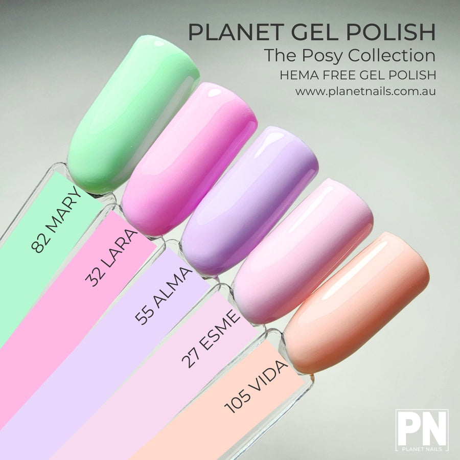 Planet Nails Posy Collection (MARY P082, LARA P032, ALMA P055, ESME P027, VIDA 105)