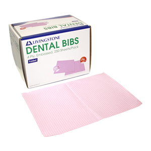 Dental Bibs 31cm x 50cm - Pink - 250 Box