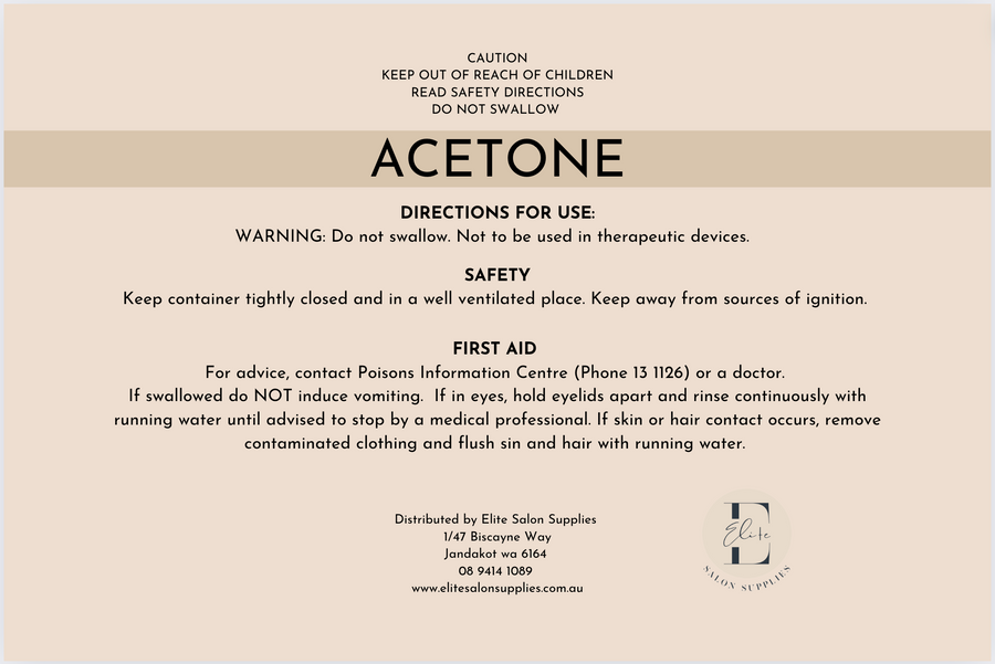 Acetone - (this product cannot be shipped) Pick Up & Instore Only)